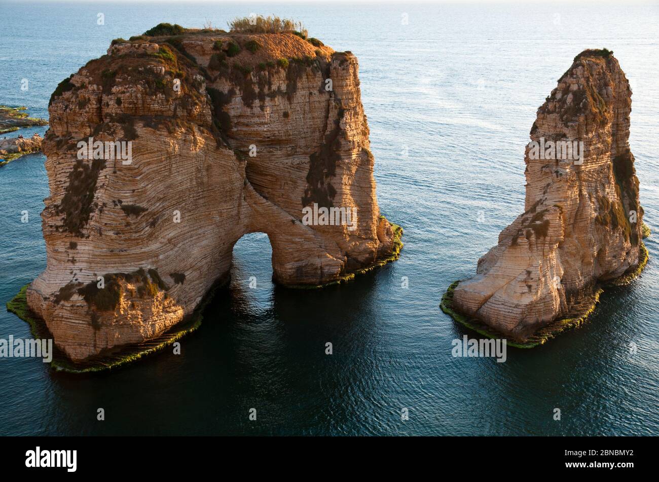Pigeon Rocks.Beyrouth.Liban. Banque D'Images