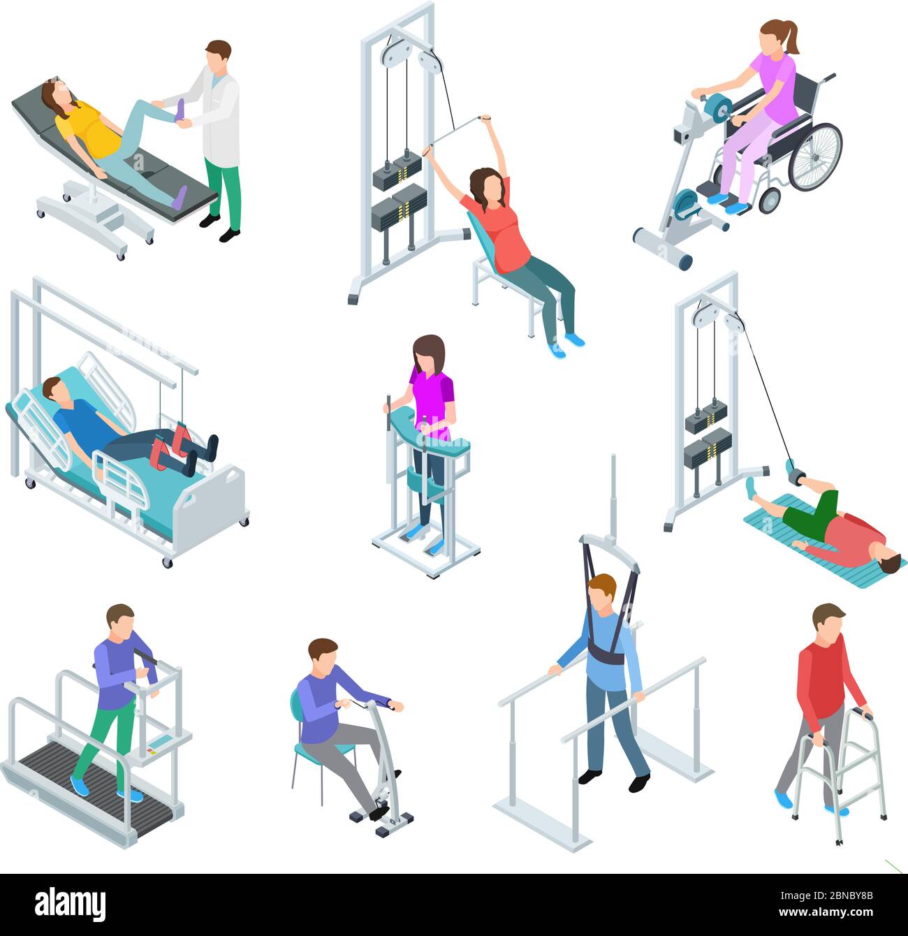 Viactive Centre De Réadaptation Et De Physiothérapie Équipement de réadaptation de physiothérapie. Patients et personnel  infirmier dans la clinique du centre de réadaptation. Ensemble de vecteurs  isométriques. Équipement de réadaptation pour soins de patients  illustration de physiothérapie Image Vectorielle