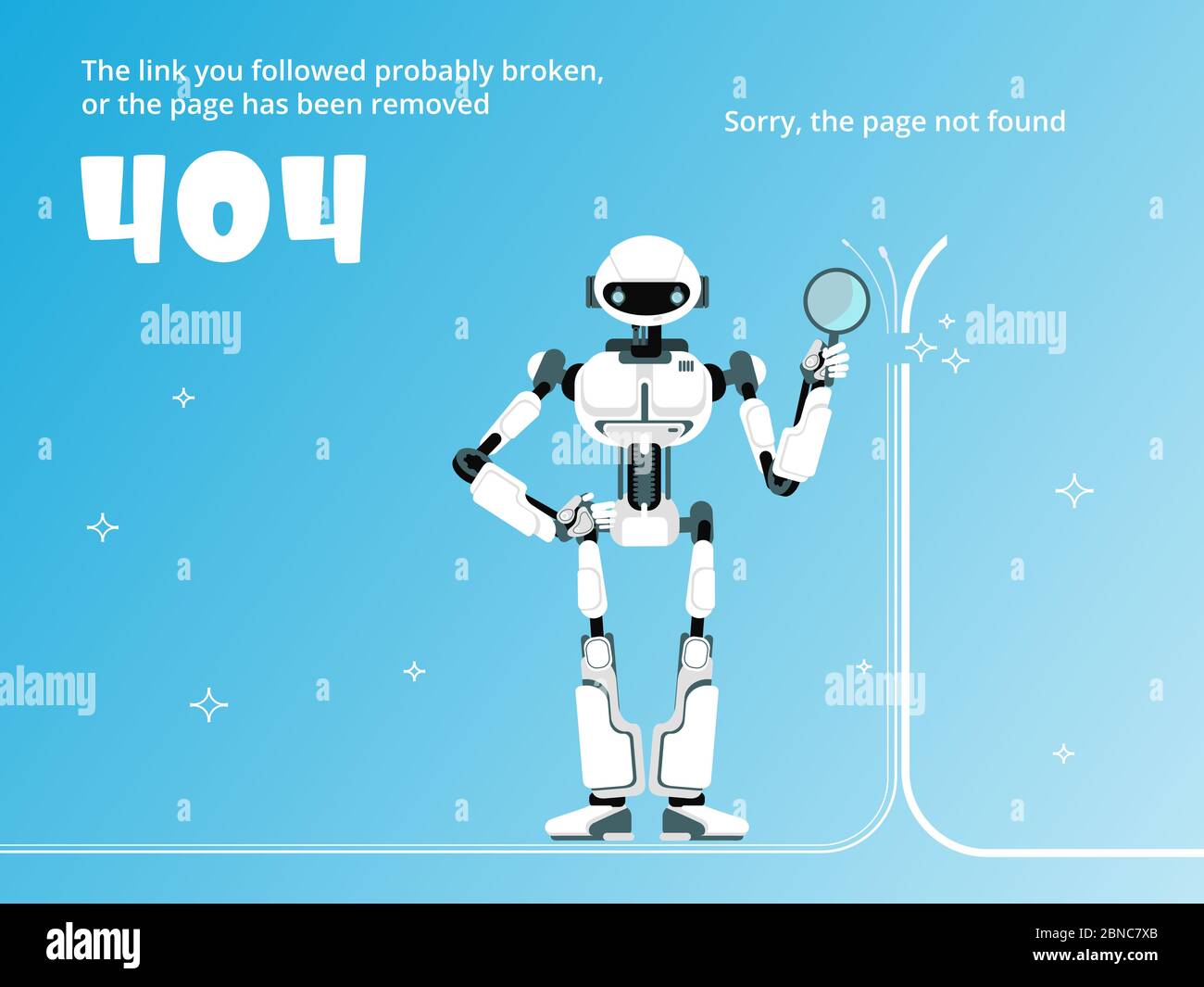 Page introuvable ou modèle d'erreur 404 avec fil cassé et illustration du vecteur robot Illustration de Vecteur