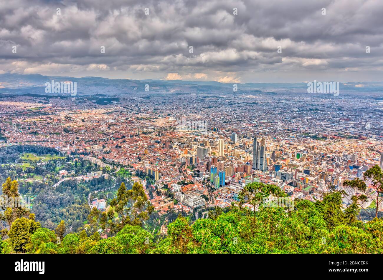 Paysage urbain de Bogota de Montserrate, image HDR Banque D'Images