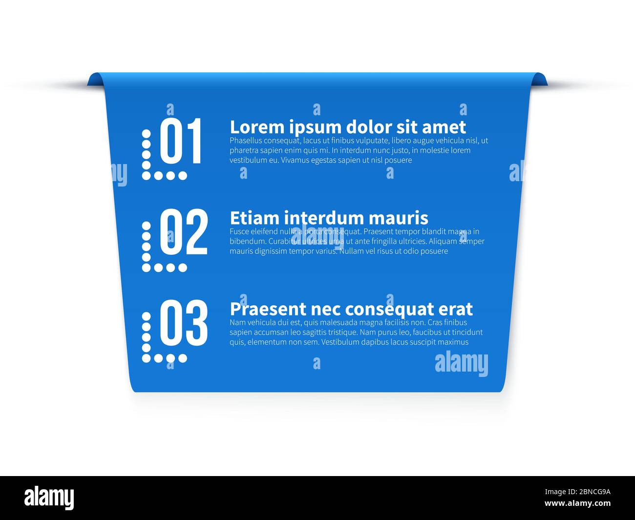 Image vectorielle de la bannière étape et ordre isolés sur fond blanc Illustration de Vecteur