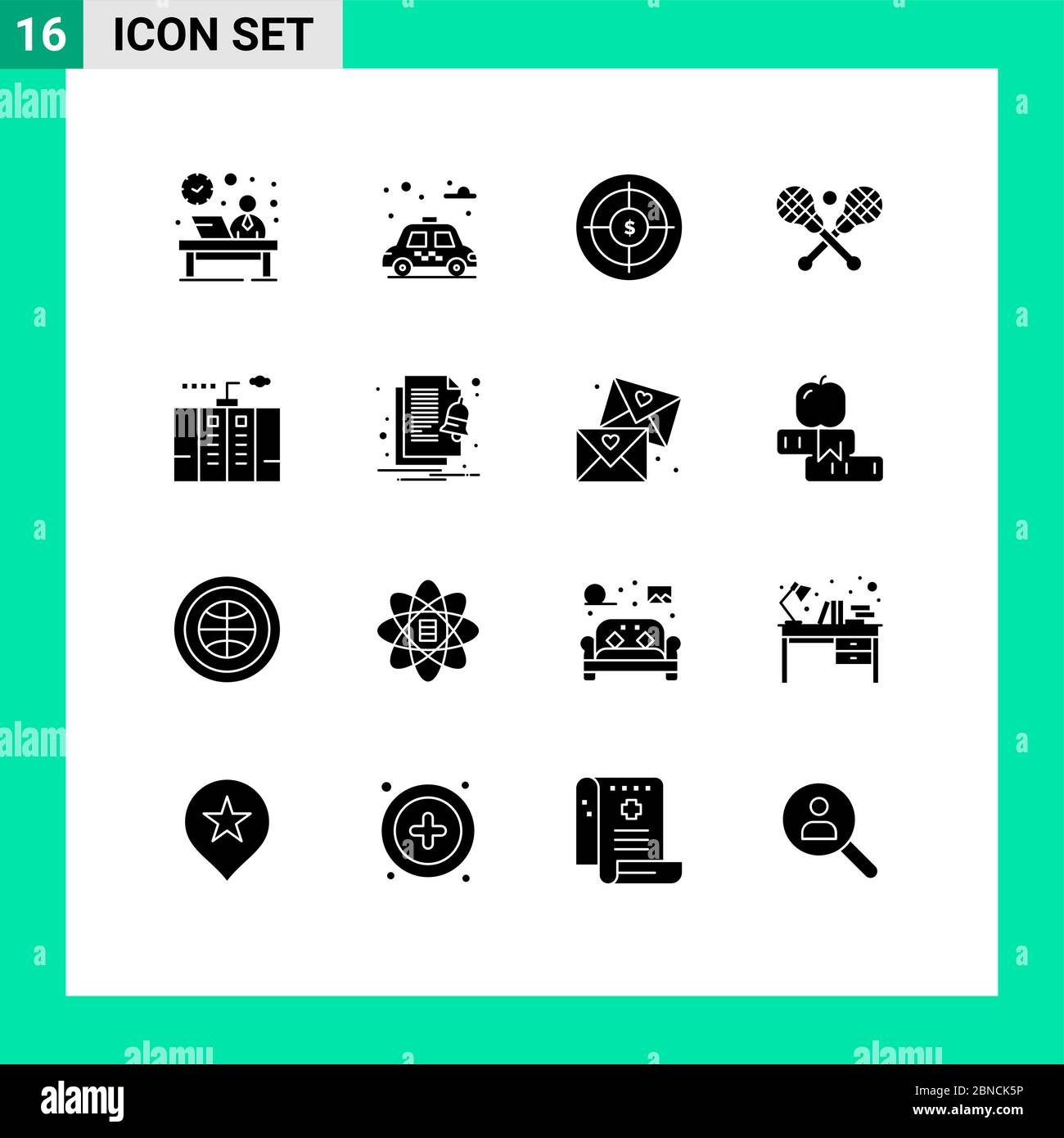 Ensemble de 16 icônes d'interface utilisateur modernes symboles signes pour l'électricité, bâton, public, crosse, cible modifiable éléments de conception de vecteur Illustration de Vecteur