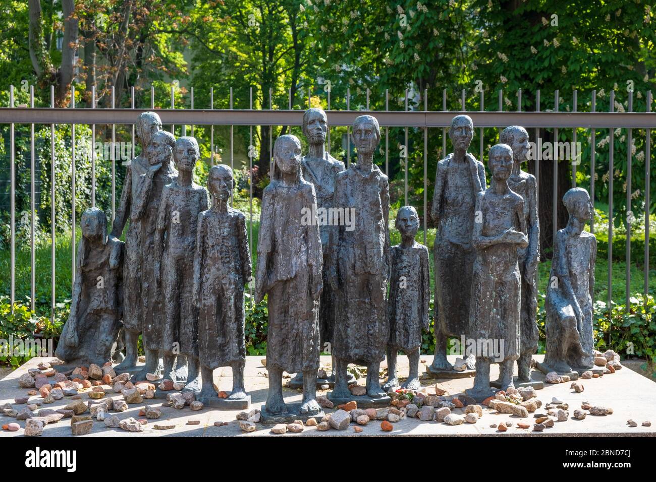 Monument aux victimes juives pour fasicm à l'extérieur du cimetière juif sur Alte Hamburger Strasse, Berlin Banque D'Images