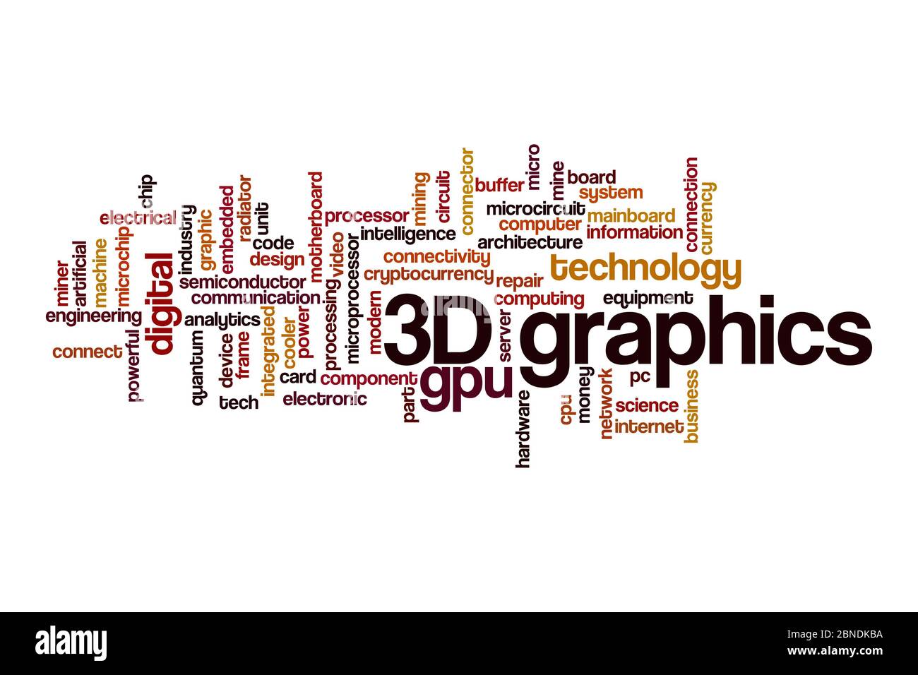 Concept de nuage graphique 3D sur fond blanc Banque D'Images