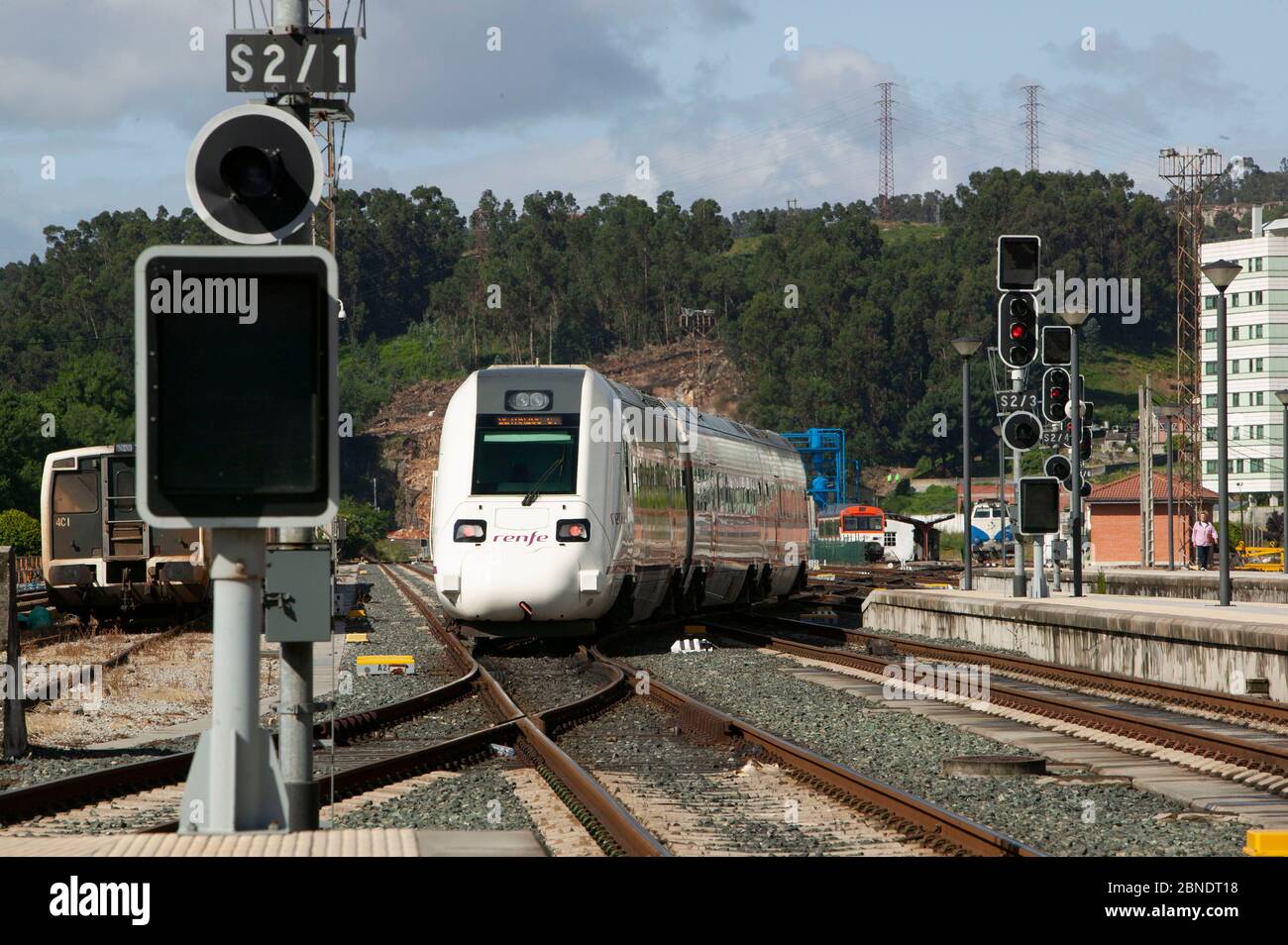 Circulation des trains dans le réseau ferroviaire espagnol Banque D'Images