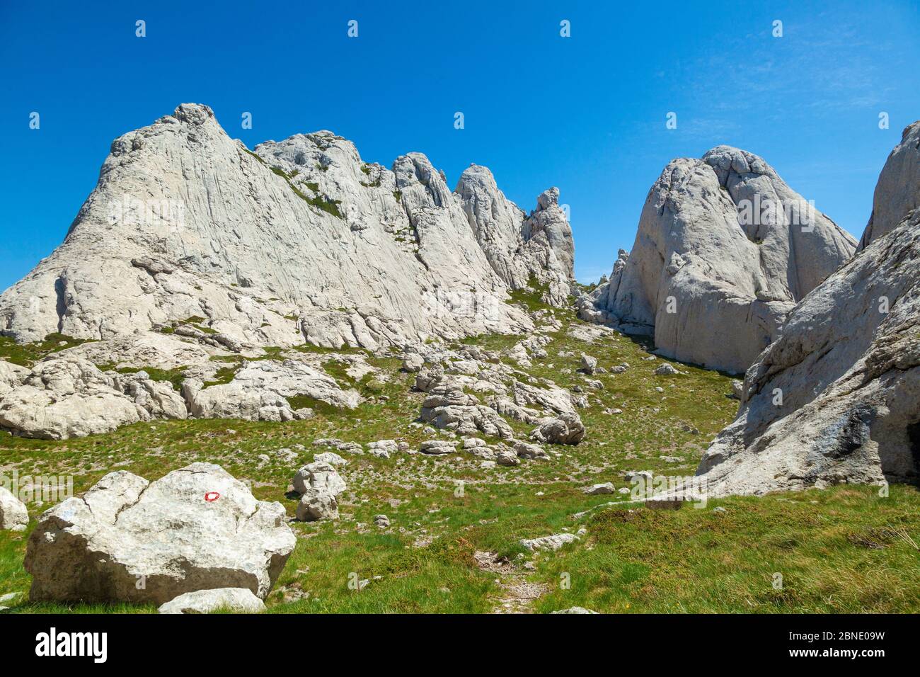 Tulove grede rochers sur la montagne du Velebit, Croatie Banque D'Images