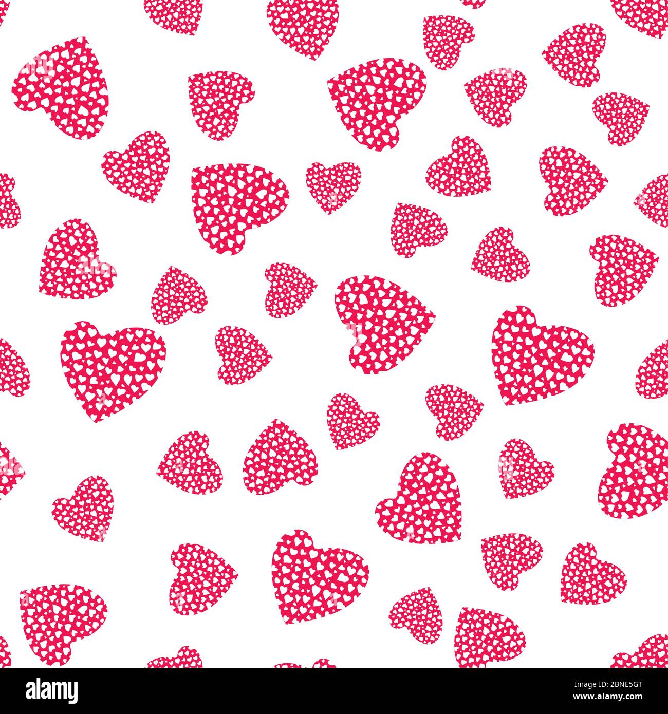 Motif coeurs sans coutures. Fond romantique rose et blanc. Texture d'emballage pour le motif cadeau de Saint-Valentin ou carte de vœux. Illustration de Vector eps8 Illustration de Vecteur