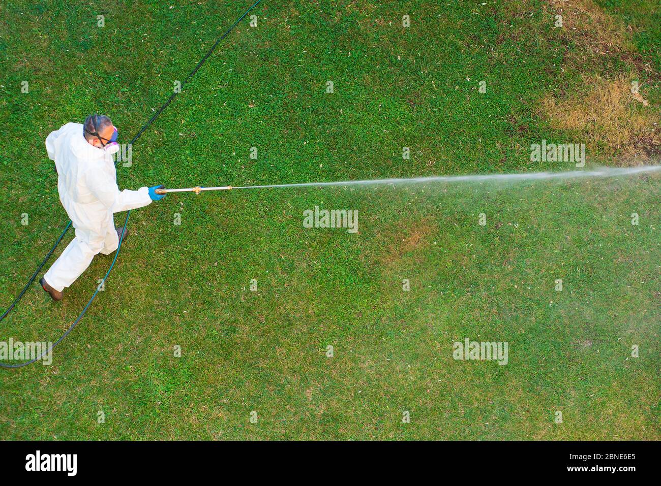 Insecticide de pulvérisation par les travailleurs Banque D'Images