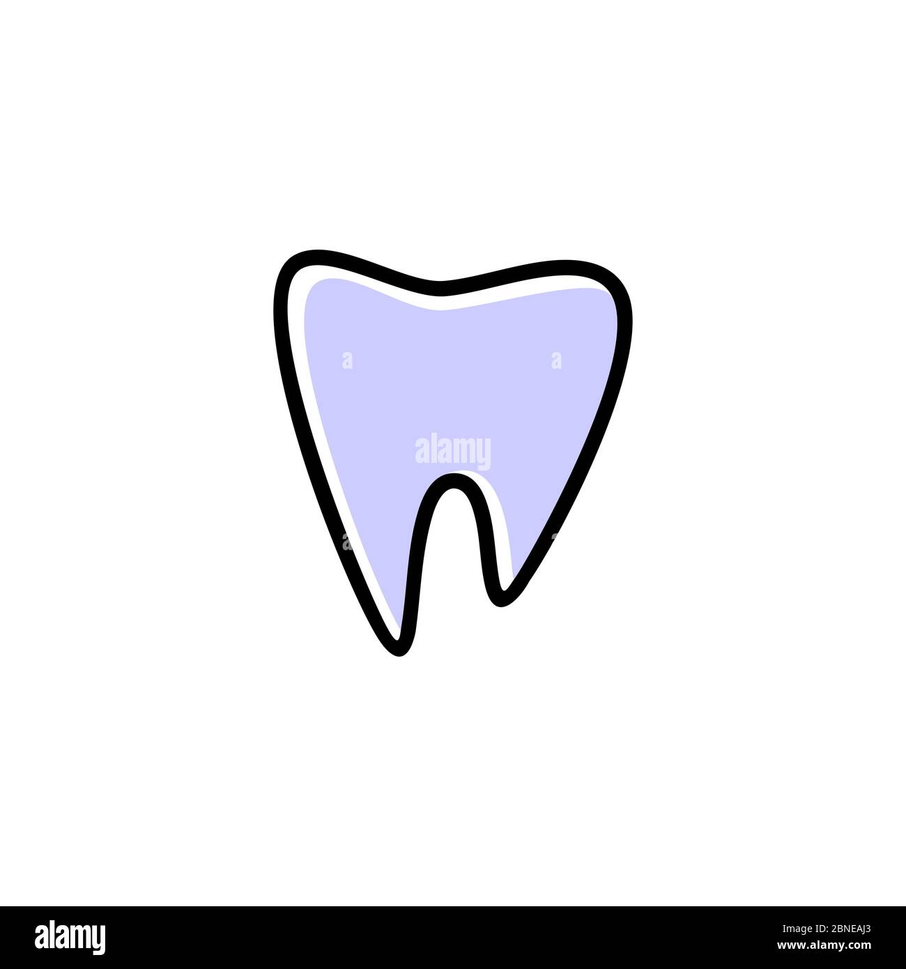 Logo abstrait de la dent, concept de conception linéaire, isolé sur fond blanc. Illustration de Vecteur