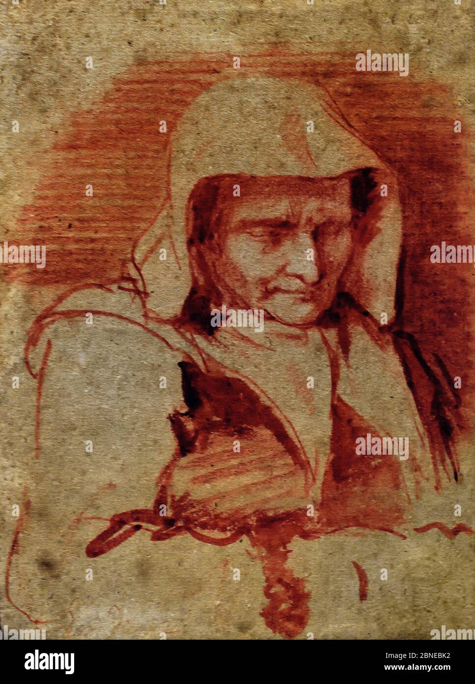 Une femme endormie par Nicolaes Maes 1634-1693 Néerlandais pays-Bas. Banque D'Images