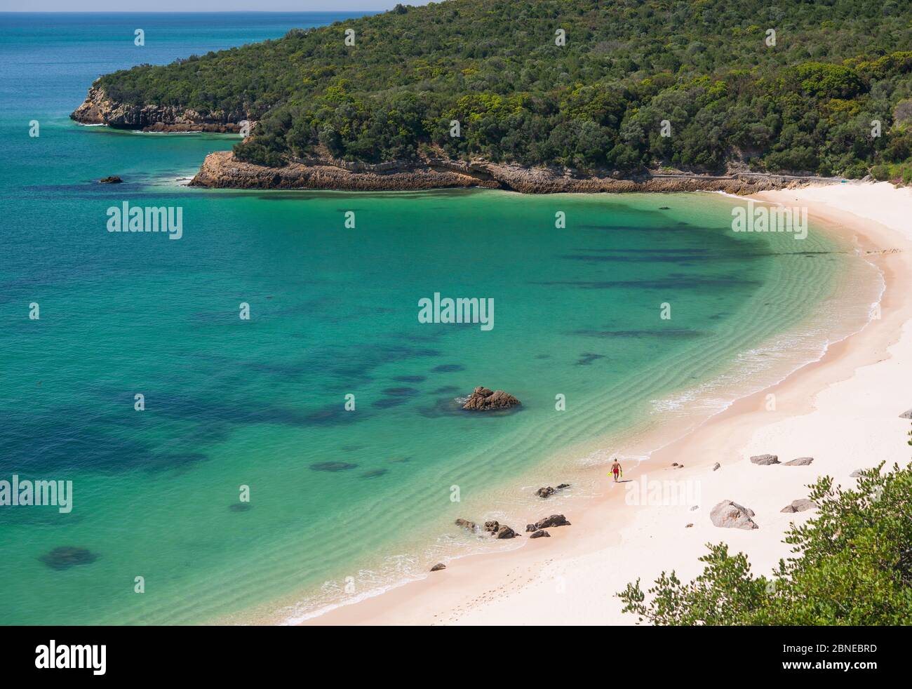 Galapos plage dans le Parc Naturel de Arrábida, Portugal, avril 2014. Banque D'Images