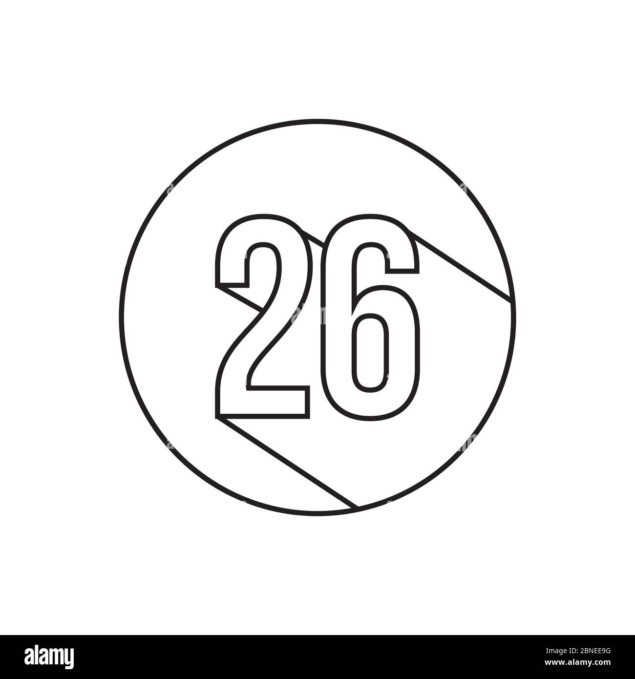 26 lignes de chiffres symbole vecteur isolé sur fond blanc Illustration de Vecteur