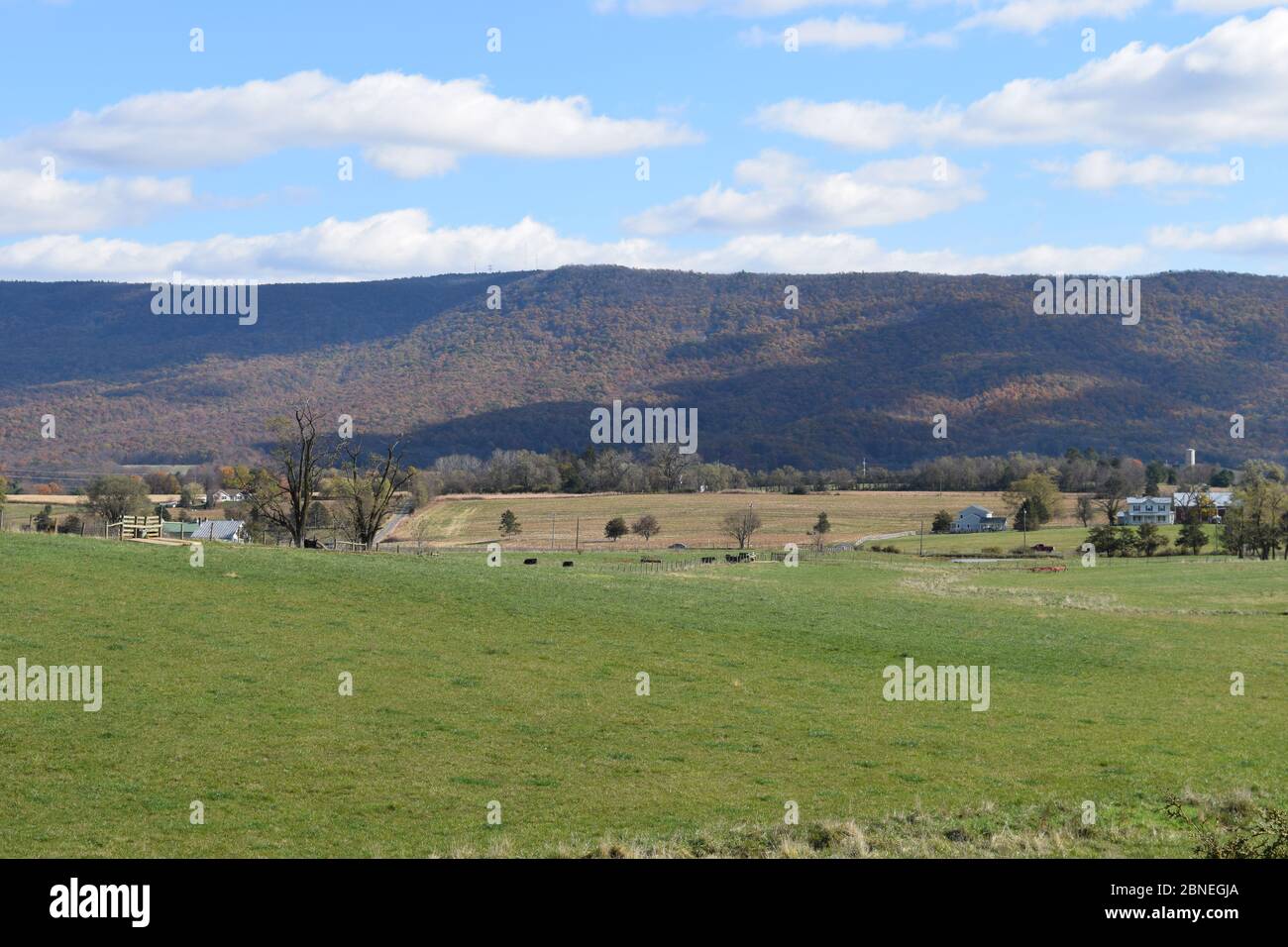 Vue sur la vallée de Shenandoah près de New Market, Virginie. Banque D'Images