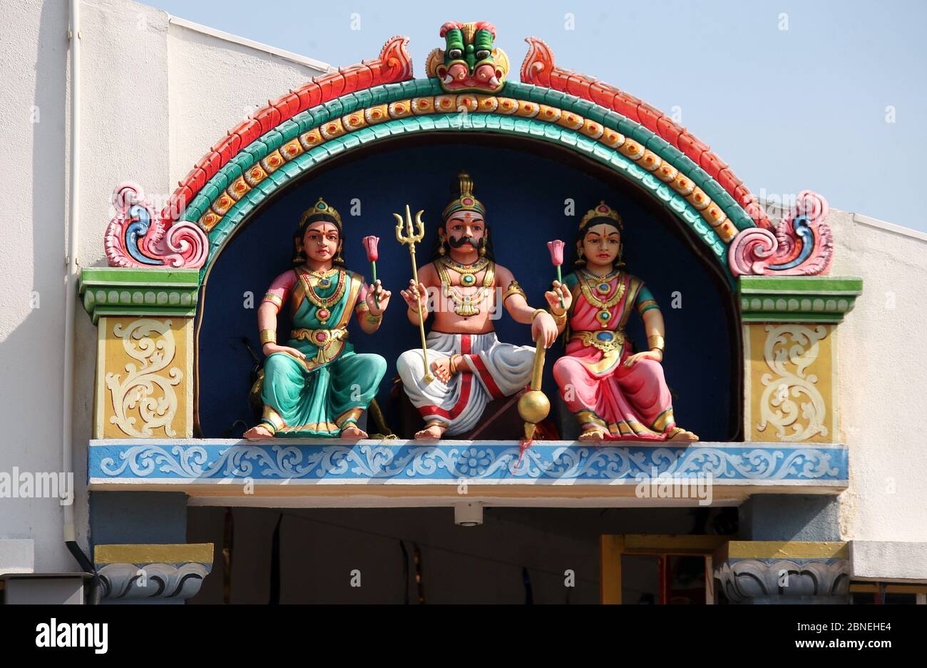 Fort point Hindu Temple situé sur des terres appartenant à la Marine royale malaisienne à George Town Banque D'Images