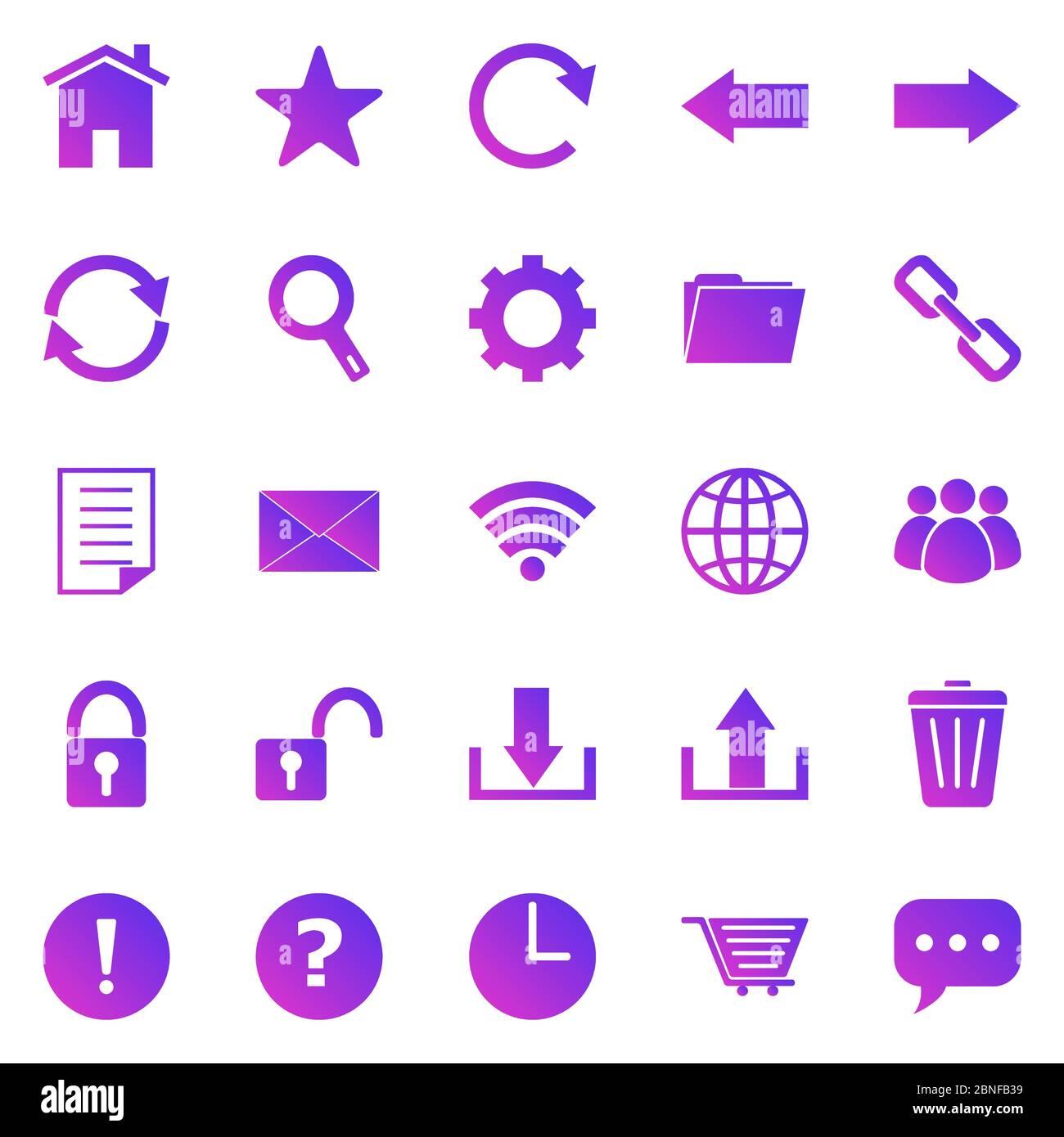 Icônes de dégradé de la barre d'outils sur fond blanc, vecteur de brut Illustration de Vecteur