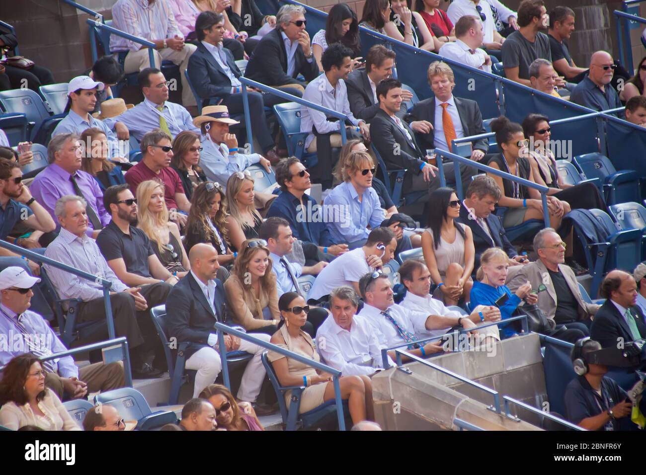 Ben Stiller et Owen Wilson à la finale 2011 du tournoi de tennis américain Open, Flushing Meadows-Corona Park, Queens, New York, États-Unis Banque D'Images