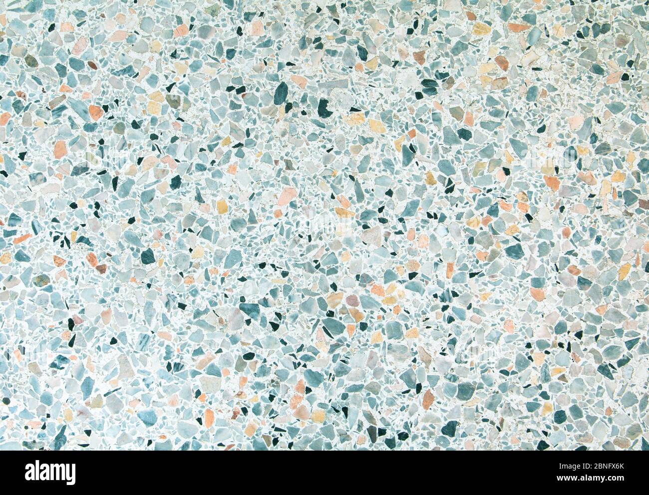 sol en terrazzo texture et couleur petite pierre polie motif ancienne surface marbre vintage pour l'image d'arrière-plan horizontale Banque D'Images