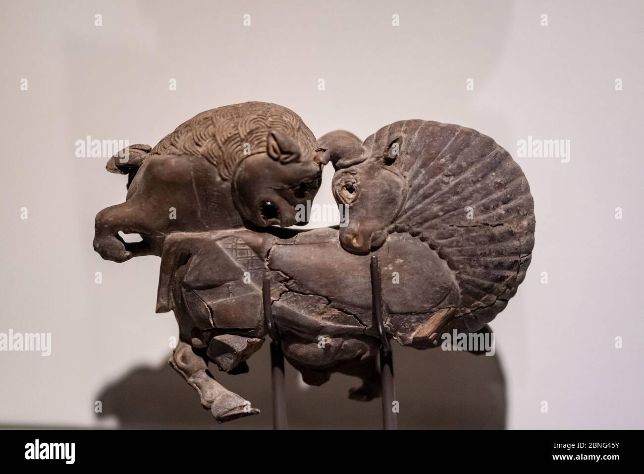 Ancienne sculpture Hittite exposée au Musée des civilisations anatoliennes d'Ankara, Turquie Banque D'Images