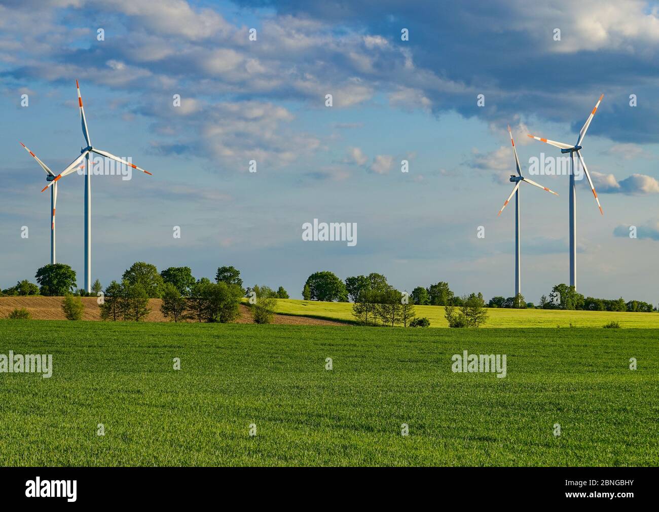 Sieversdorf, Allemagne. 14 mai 2020. Éoliennes au parc éolien d'Odervorland, dans le district d'Oder-Spree. Credit: Patrick Pleul/dpa-Zentralbild/ZB/dpa/Alay Live News Banque D'Images