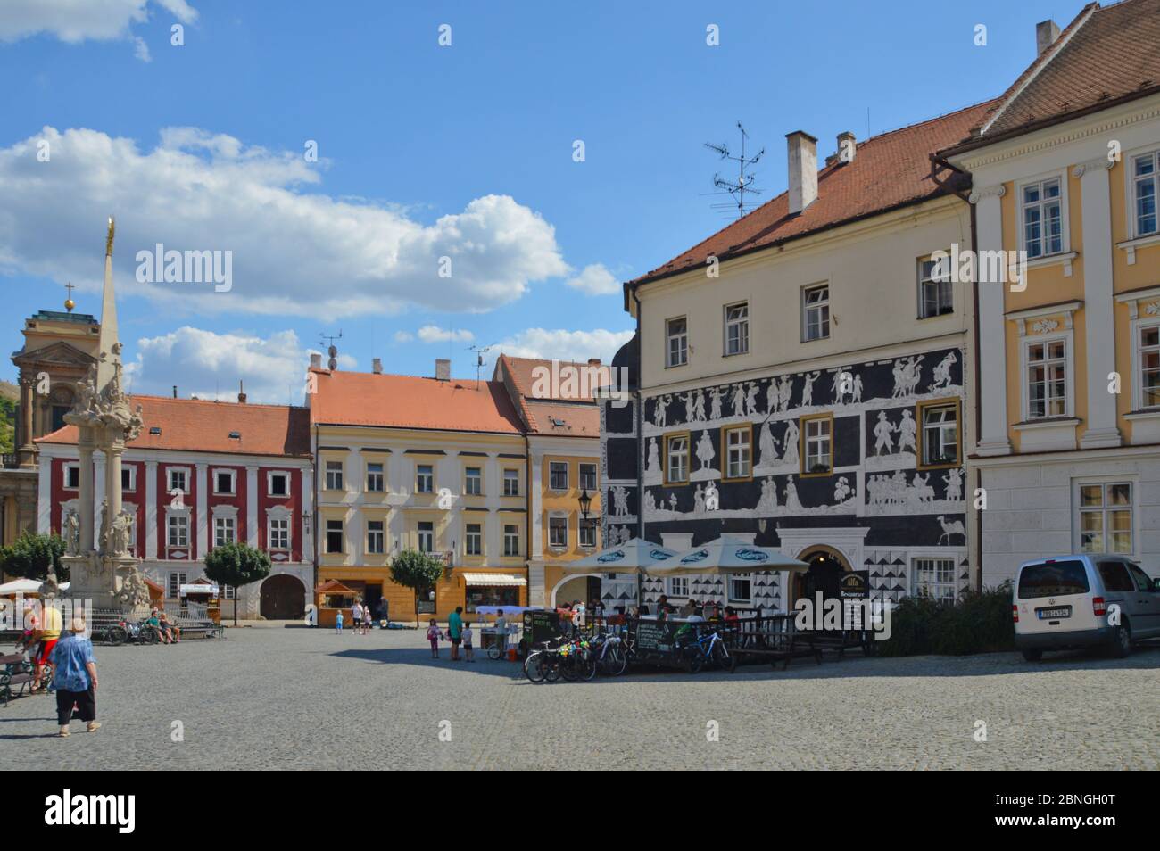 Une rue de la ville de Mikulov en république tchèque Banque D'Images
