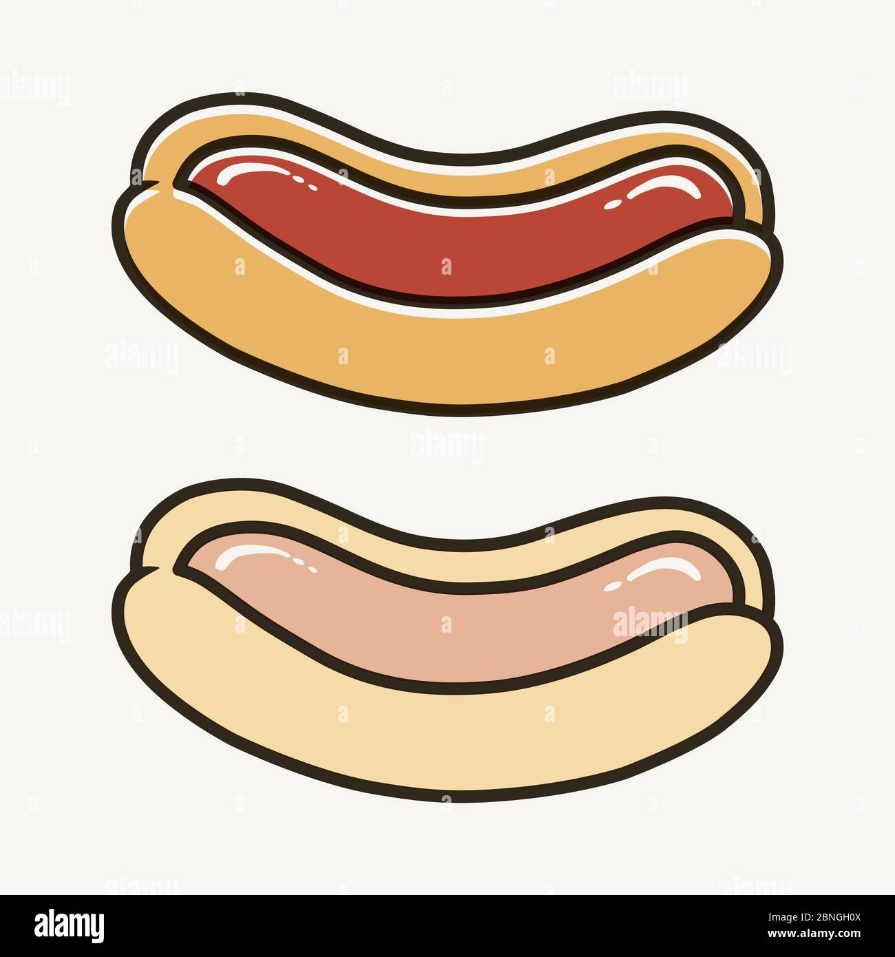 illustrations vectorielles simples et emblématiques de hotdog Illustration de Vecteur