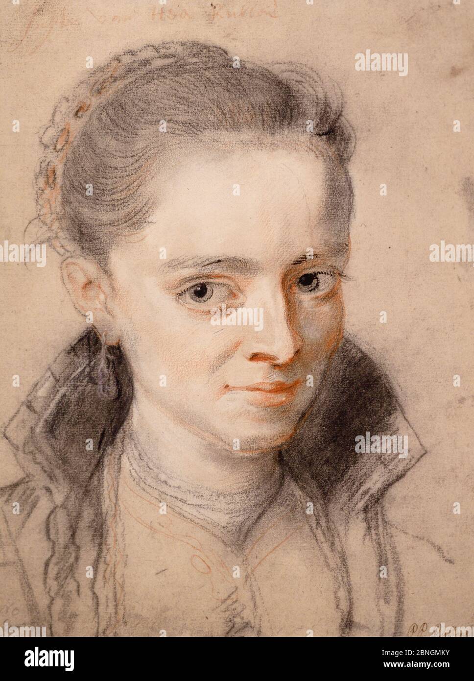 Portrait de Susanna Fourment (Susanna Lunden) (c. 1620) par Peter Paul Rubens (1577-1640). Craie noire et rouge. Télécopie. Banque D'Images