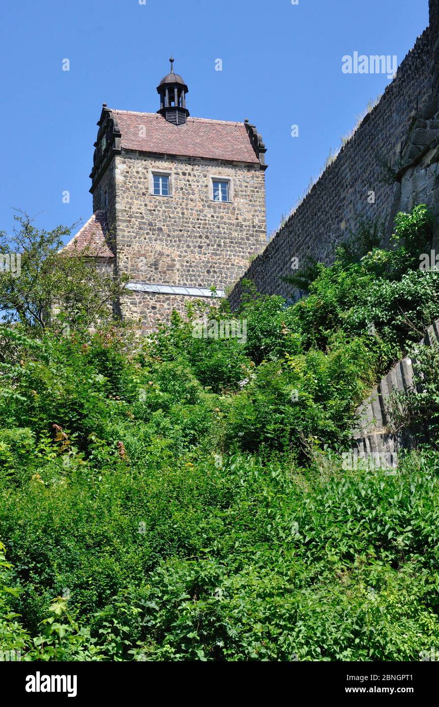 Blick auf die Burg Stolpen (Gefängnis der Gräfin Cosel). Banque D'Images