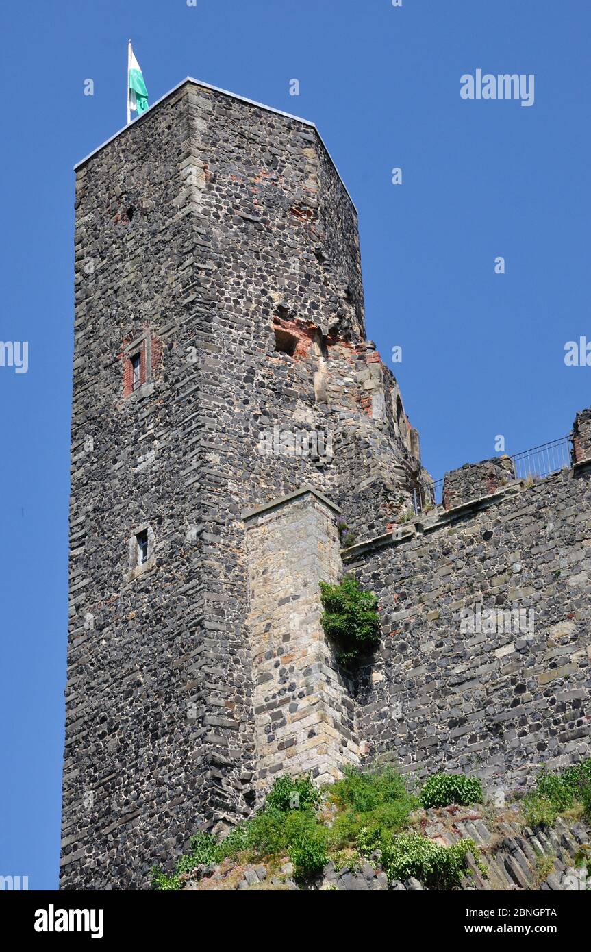 Blick auf die Burg Stolpen (Gefängnis der Gräfin Cosel). Banque D'Images