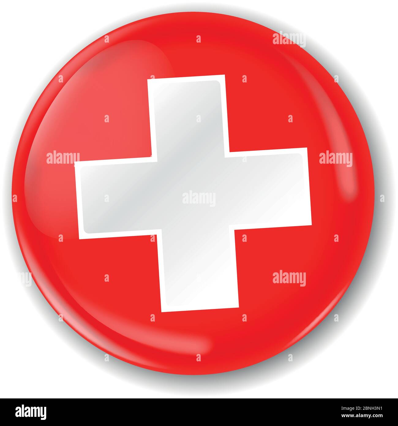 Badge drapeau suisse. Illustration vectorielle. Deux couches, bouton et indicateur de graisse que vous pouvez utiliser séparément. Illustration de Vecteur