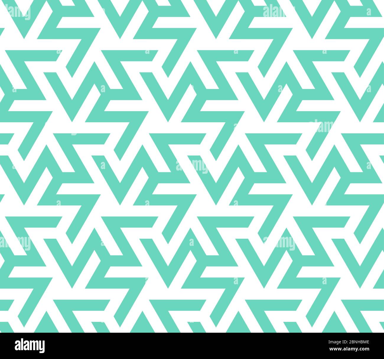 Couleur 2020. Motif sans couture vectoriel géométrique zigzag turquoise, menthe néo, émeraude. Texture répétée dans les couleurs de menthe néo pour l'arrière-plan, le papier peint Illustration de Vecteur