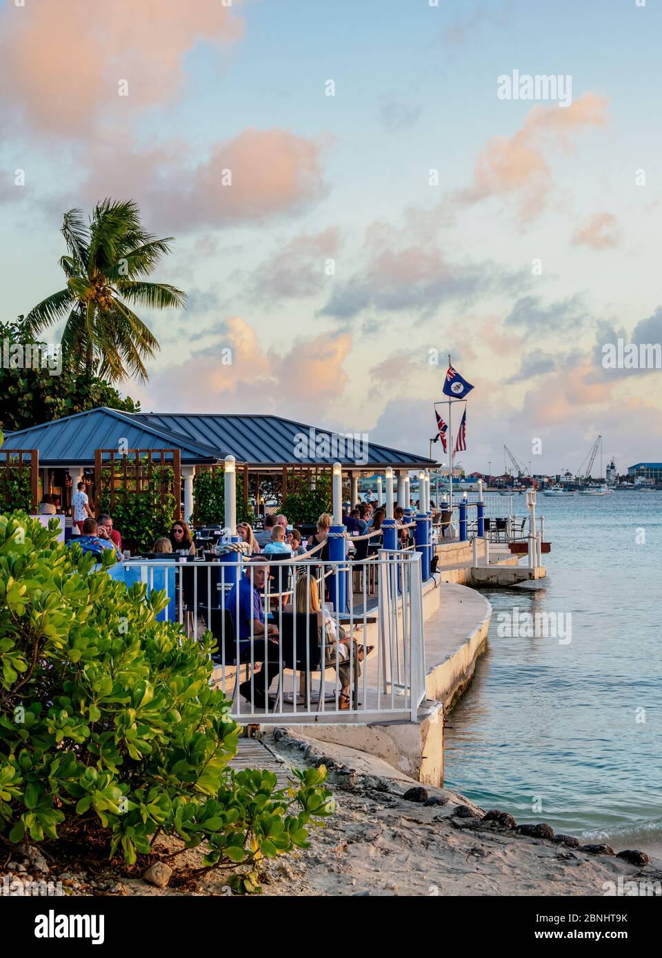 Restaurant The Wharf, George Town, Grand Cayman, îles Caïman Banque D'Images