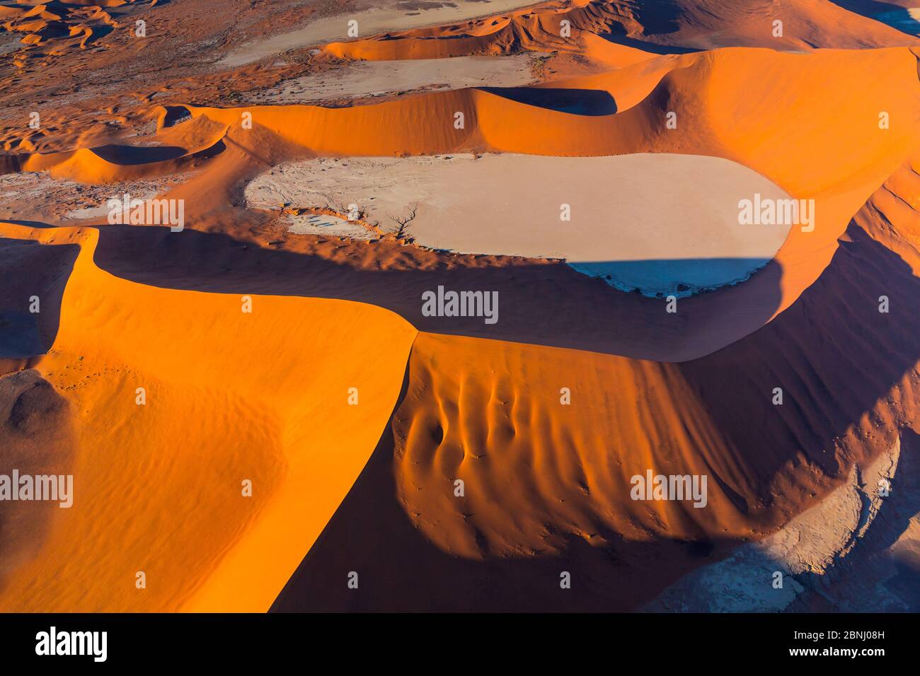 Vue aérienne de Deadvlei avec un habitat de dunes Namib-Naukluft National Park, Namibie Banque D'Images