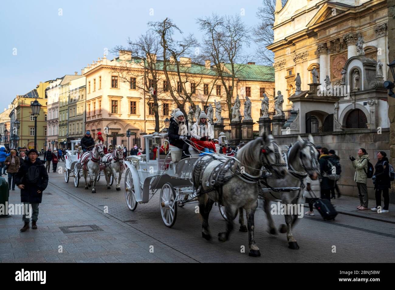 Calèche, Cracovie, Pologne, Europe Banque D'Images