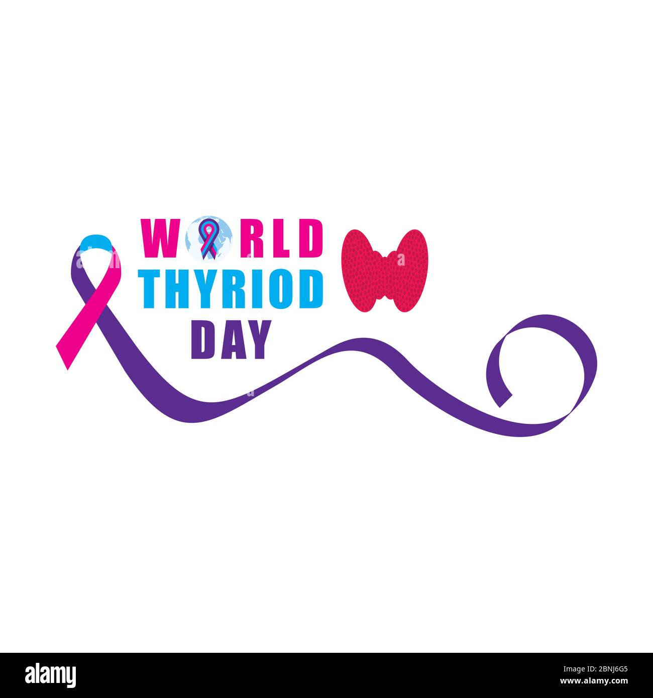 Illustration vectorielle pour la bannière ou le motif de l'affiche de la Journée mondiale de la thyroïde Illustration de Vecteur