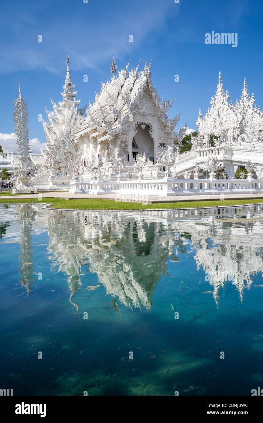 Wat Rong Khun (Temple blanc), Chiang Rai, Thaïlande du Nord, Thaïlande, Asie du Sud, Asie Banque D'Images