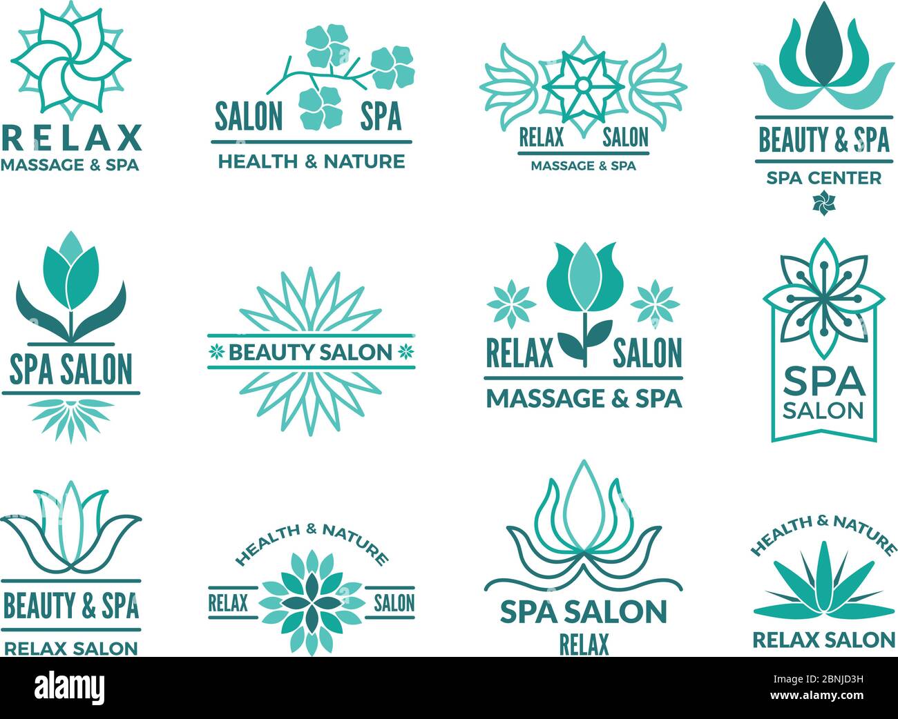 Logotypes floraux pour salon de beauté et de spa Illustration de Vecteur