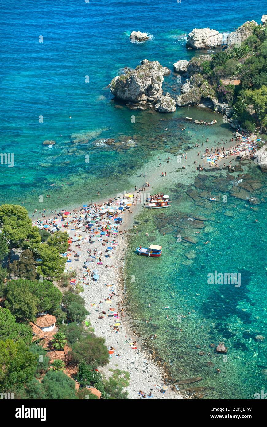 Isola Bella, Taormina Mare, Sicile, Italie Banque D'Images