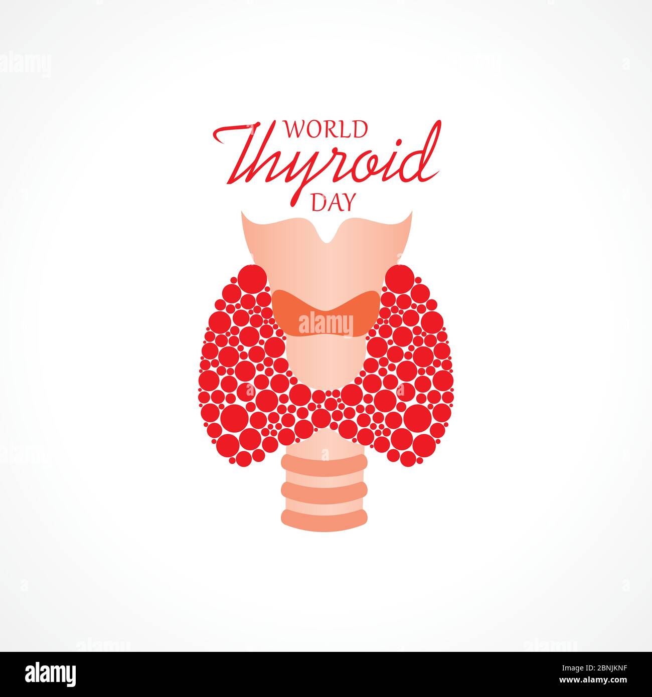 Illustration vectorielle de la Journée mondiale de la thyroïde qui a lieu le 25 mai. Peut être utilisé pour l'affiche, la bannière, les dessins médicaux, les arrière-plans, le symbole, l'icône et le prin Illustration de Vecteur