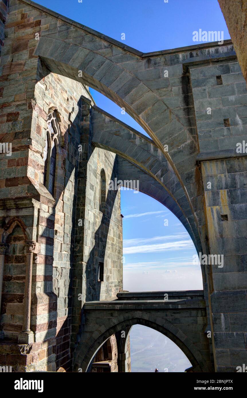 Visite de Sacra di San Michele dans le Piémont de Valsusa Banque D'Images