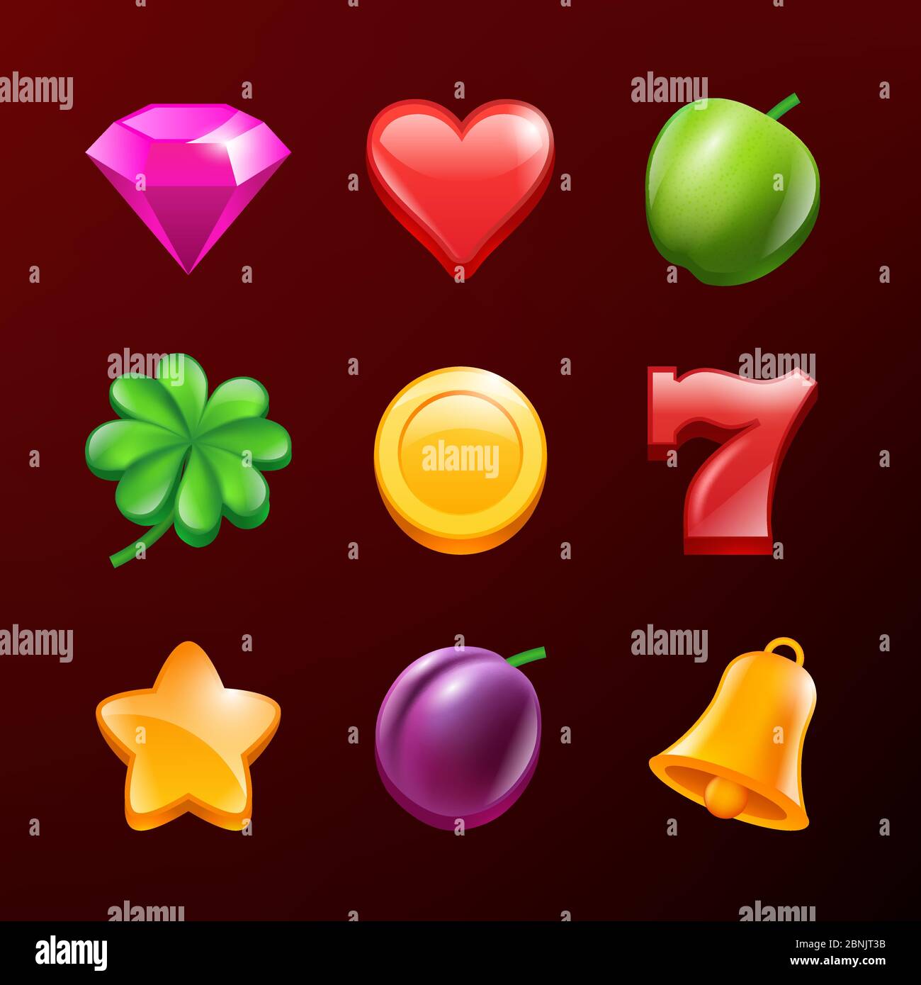 Icônes de machine à sous. Les images vectorielles réalistes s'isolent Illustration de Vecteur