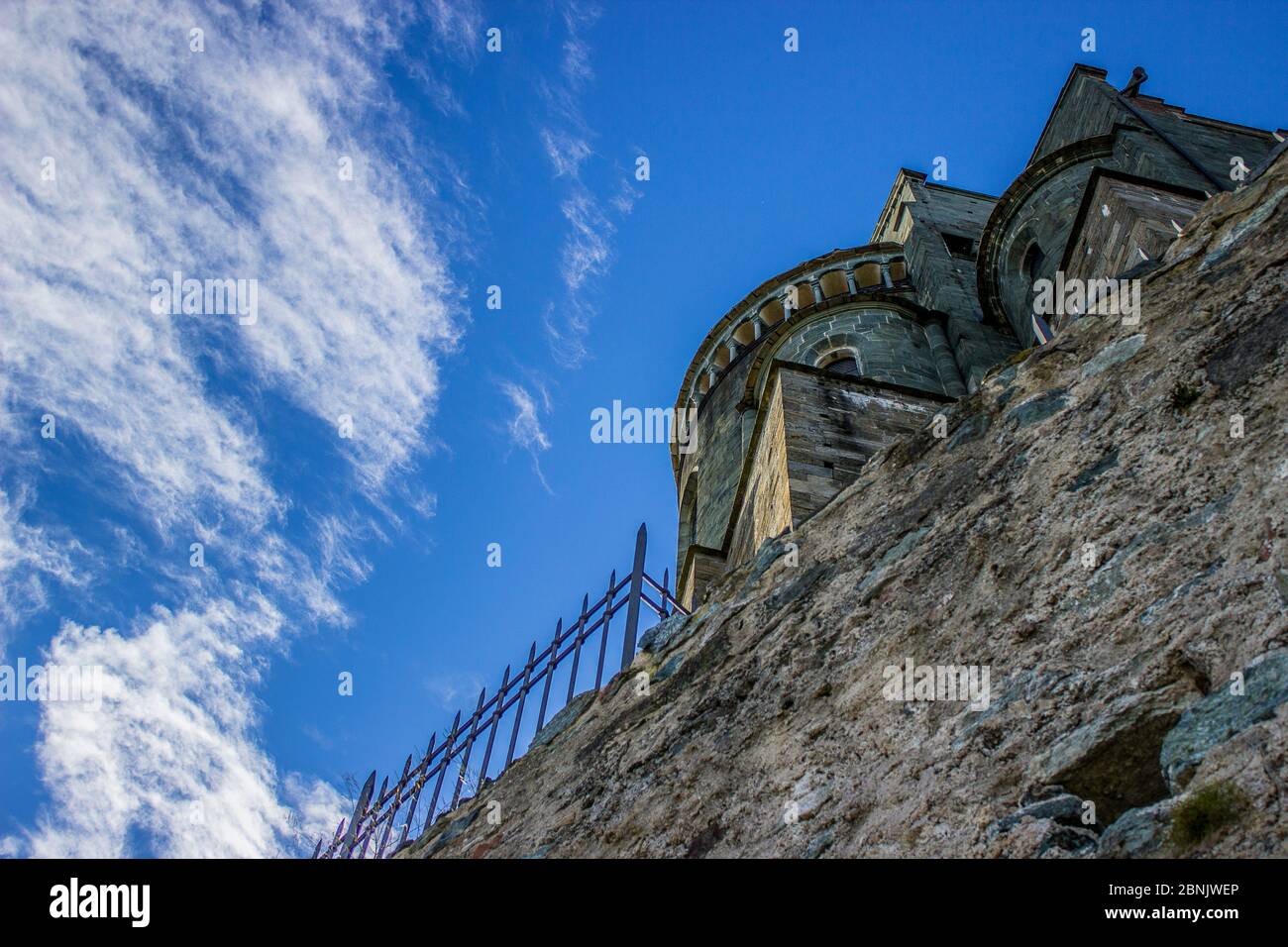 Visite de Sacra di San Michele dans le Piémont de Valsusa Banque D'Images