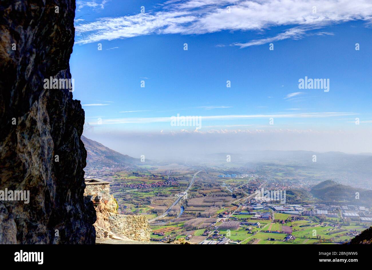 Visite de Sacra di San Michele dans le Piémont de Valsusa Banque D'Images