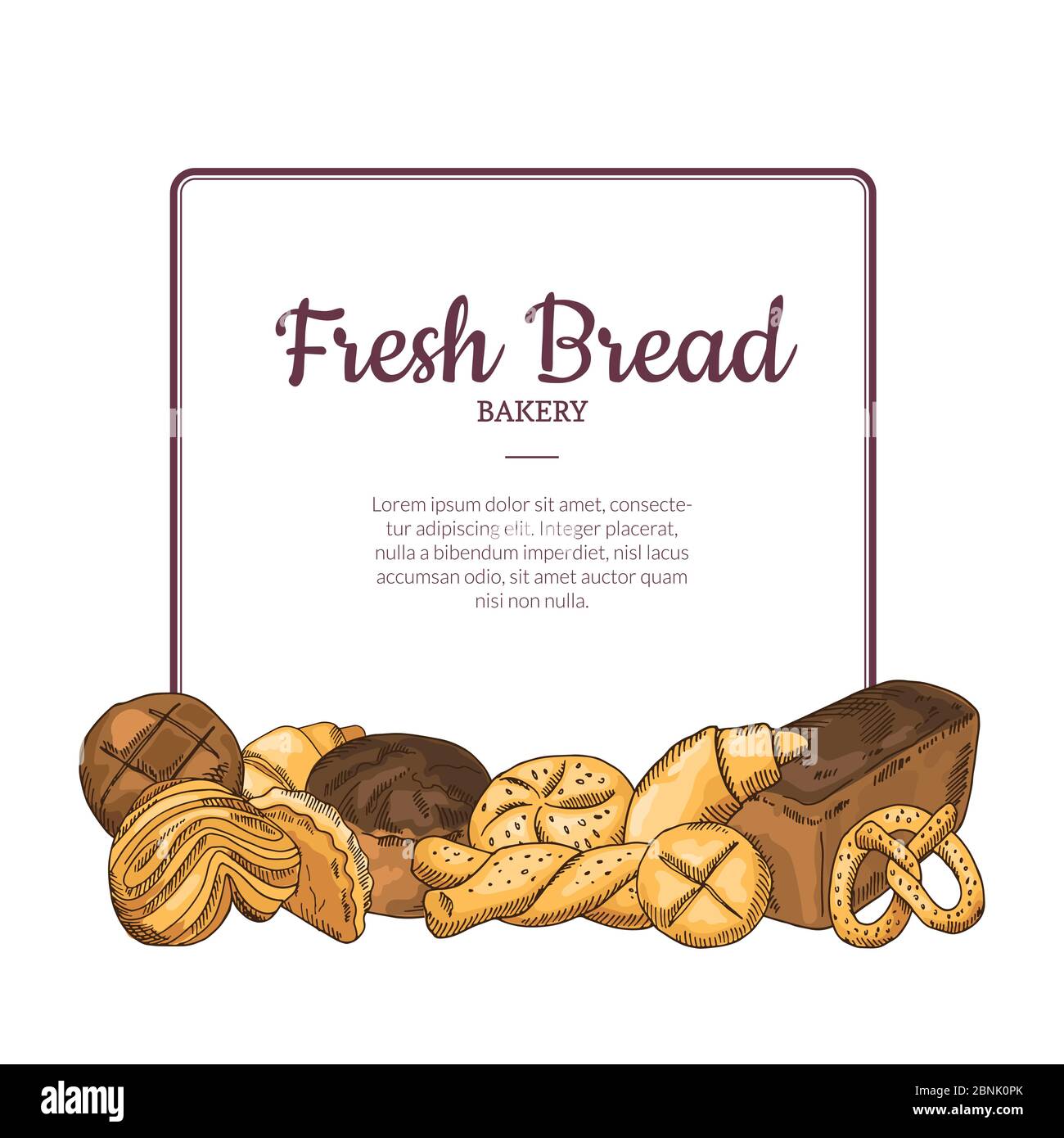 Cadre vectoriel avec emplacement pour le texte avec pile de main dessinée Illustration de Vecteur