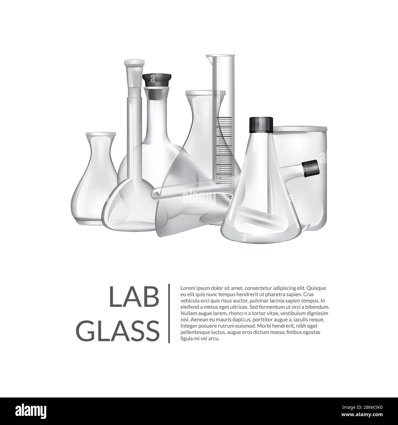 Tubes en verre de laboratoire de chimie de fond Vector Illustration de Vecteur