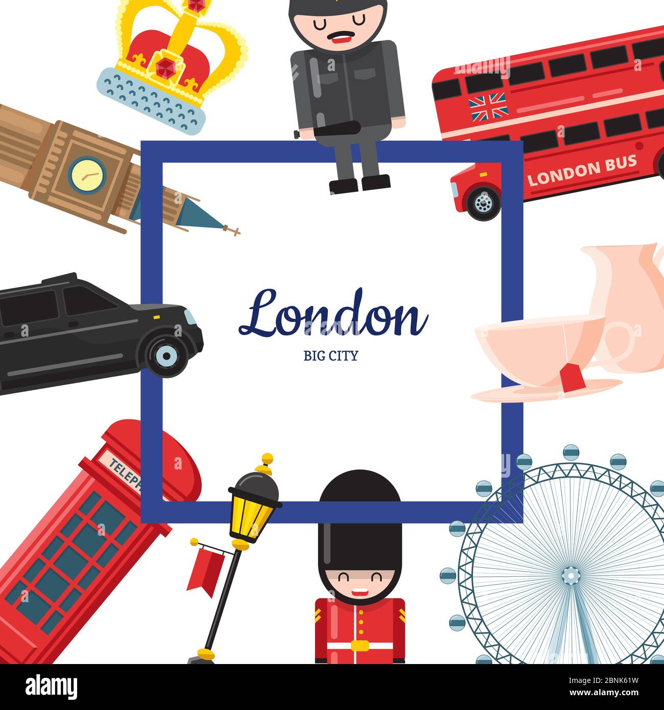 Illustration de sites de dessin animé Vector à Londres Illustration de Vecteur