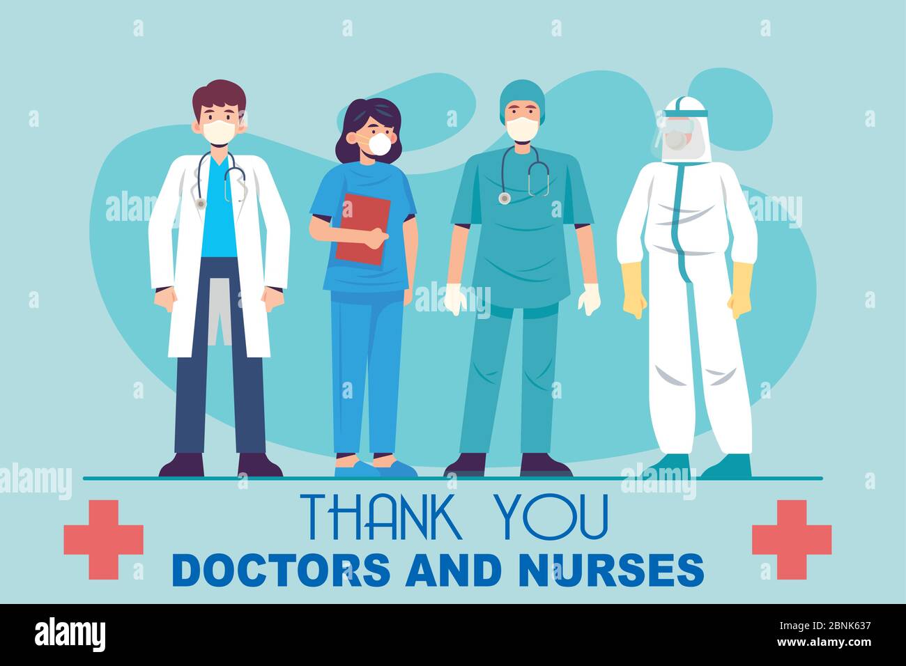 médecins et infirmières merci Illustration de Vecteur