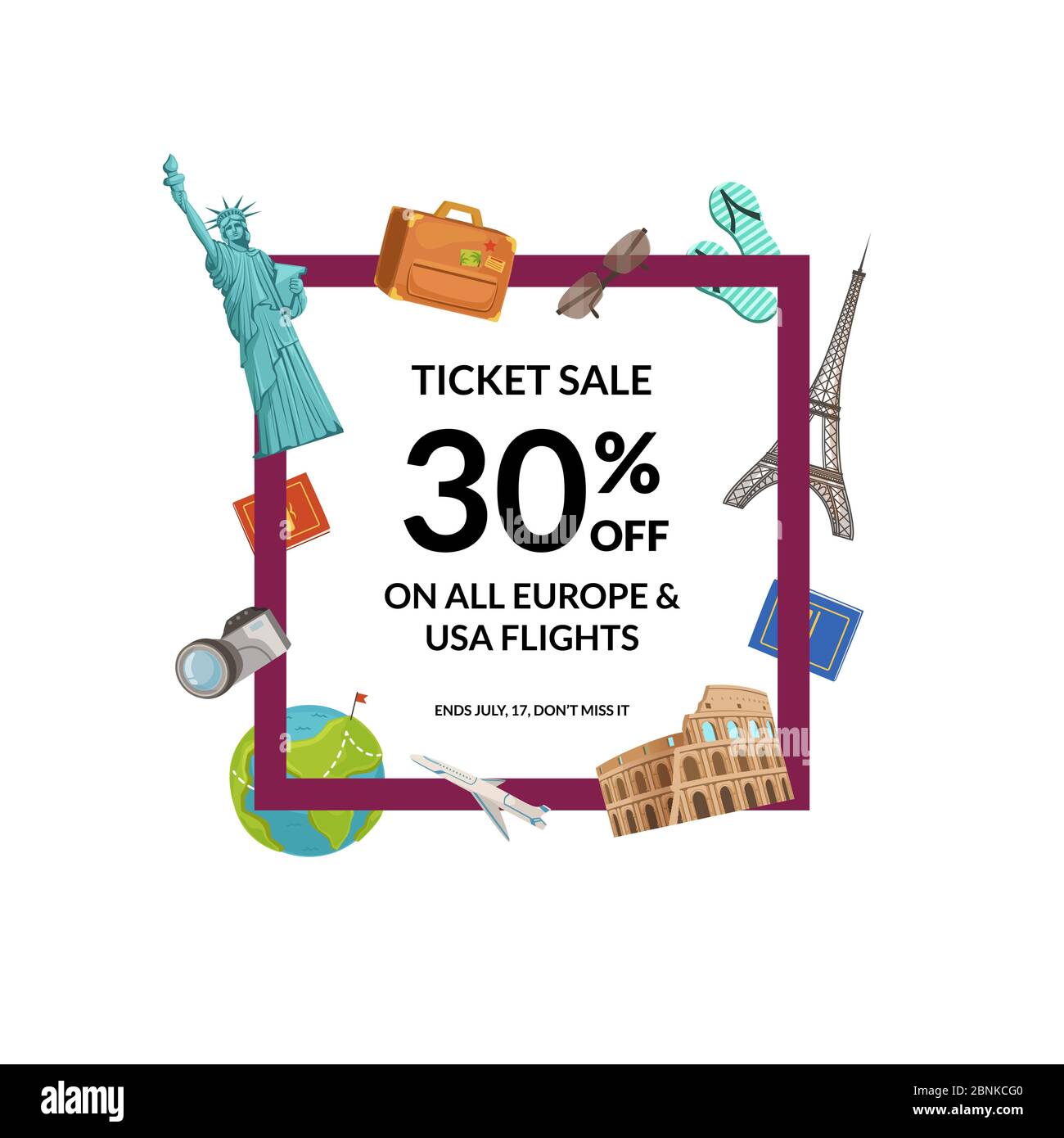 Cadre vectoriel avec place pour le texte dans l'illustration centrale Illustration de Vecteur