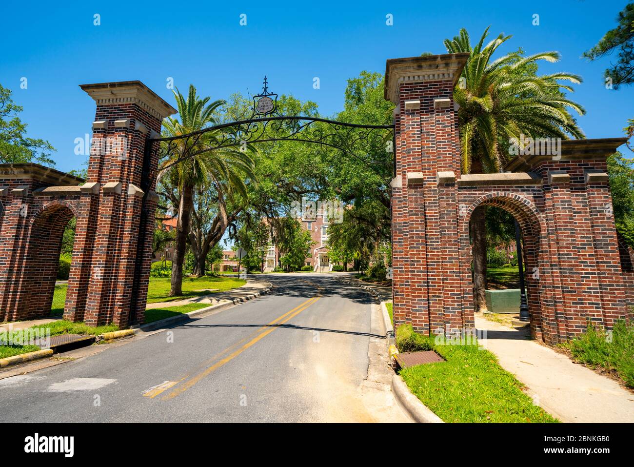 Entrée en brique au campus de la FSU Tallahassee Banque D'Images