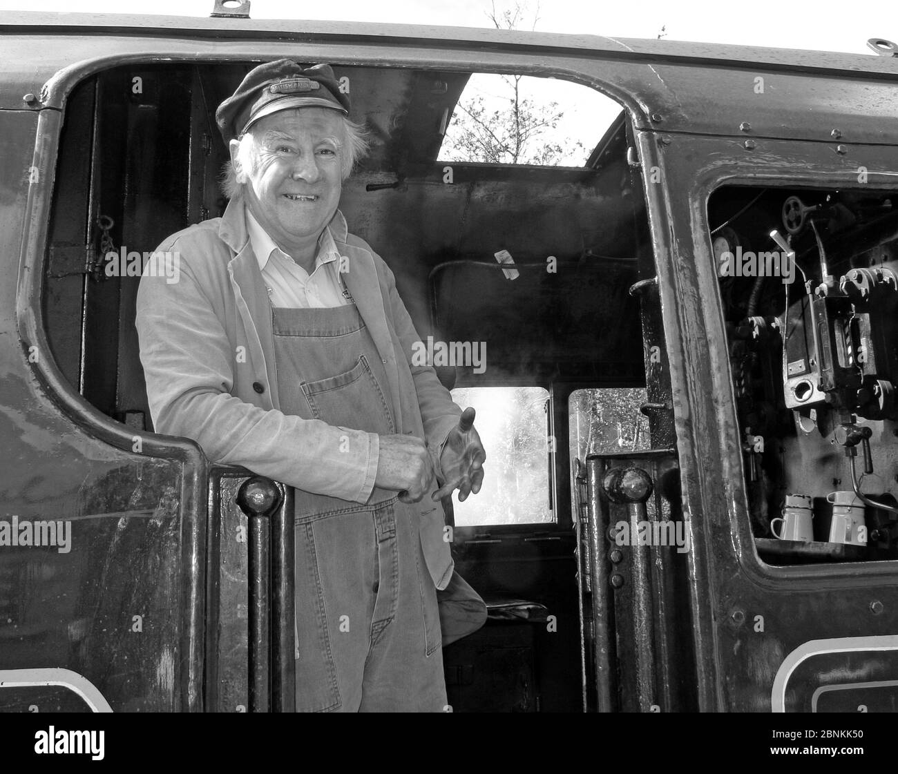 Pilote DE moteur à vapeur BW sur la plaque de pied, chemin de fer 80080, East Lancs Railway ELR, Bury, Greater Manchester, Angleterre, Royaume-Uni Banque D'Images