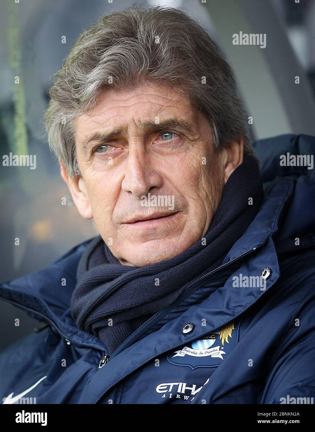KINGSTON UPON HULL, ANGLETERRE - Manuel Pellegrini, directeur de Manchester City, lors du match de la Premier League entre Hull City et Manchester City au KC Stadium, Kingston upon Hull, le samedi 15 mars 2014 (Credit: Mark Fletcher | MI News) Banque D'Images
